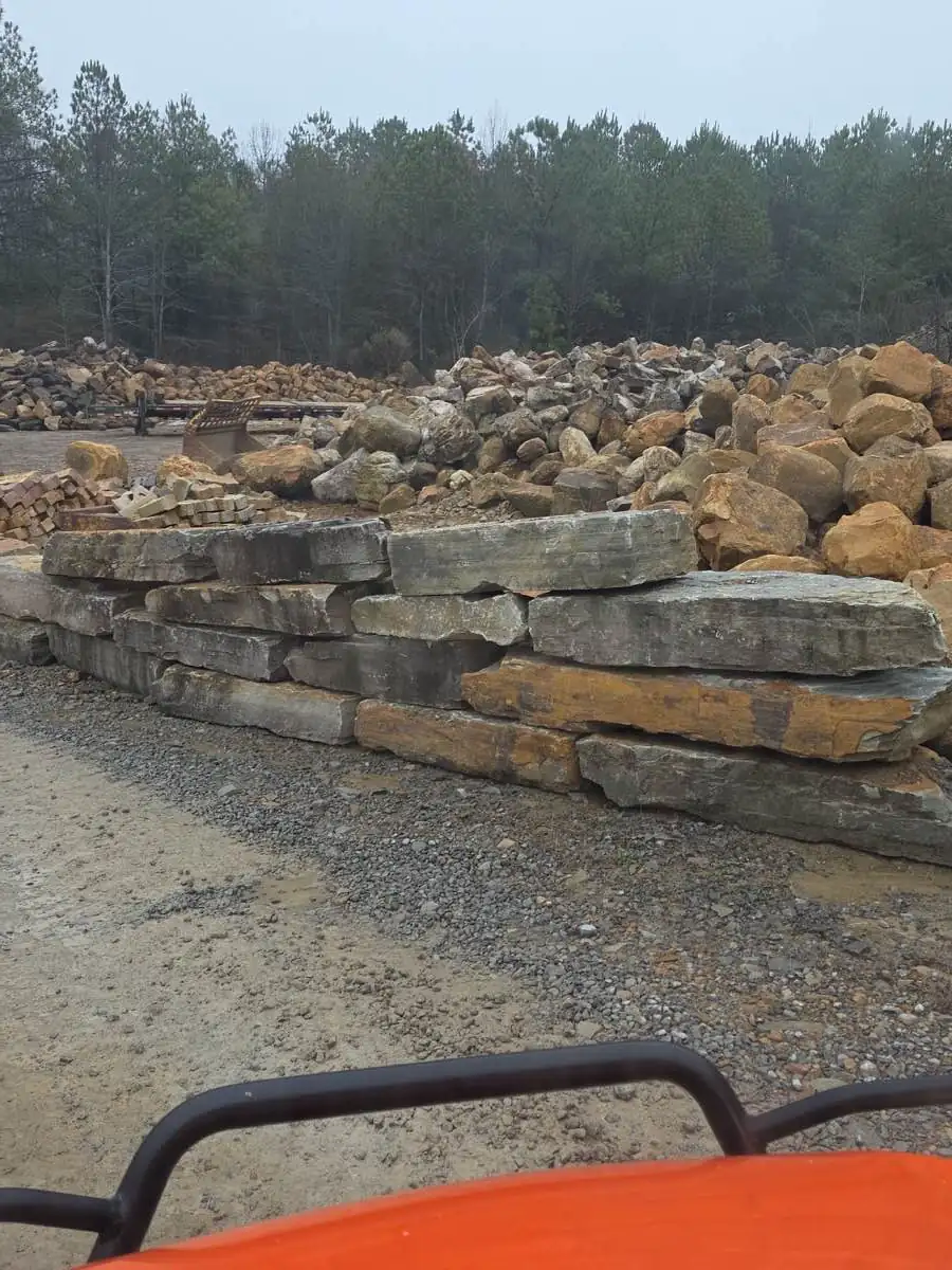 Natural flagstone and boulder inventory for landscaping projects